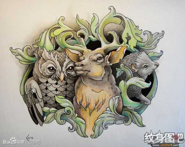 猫头鹰纹身手稿大全 (三)99P