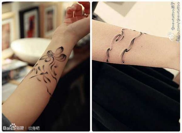 清新淡雅 北京newtattoo纹身店陈洁山水水墨纹身 (二) 99P