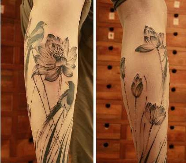 清新淡雅 北京newtattoo纹身店陈洁山水水墨纹身 (四) 70P