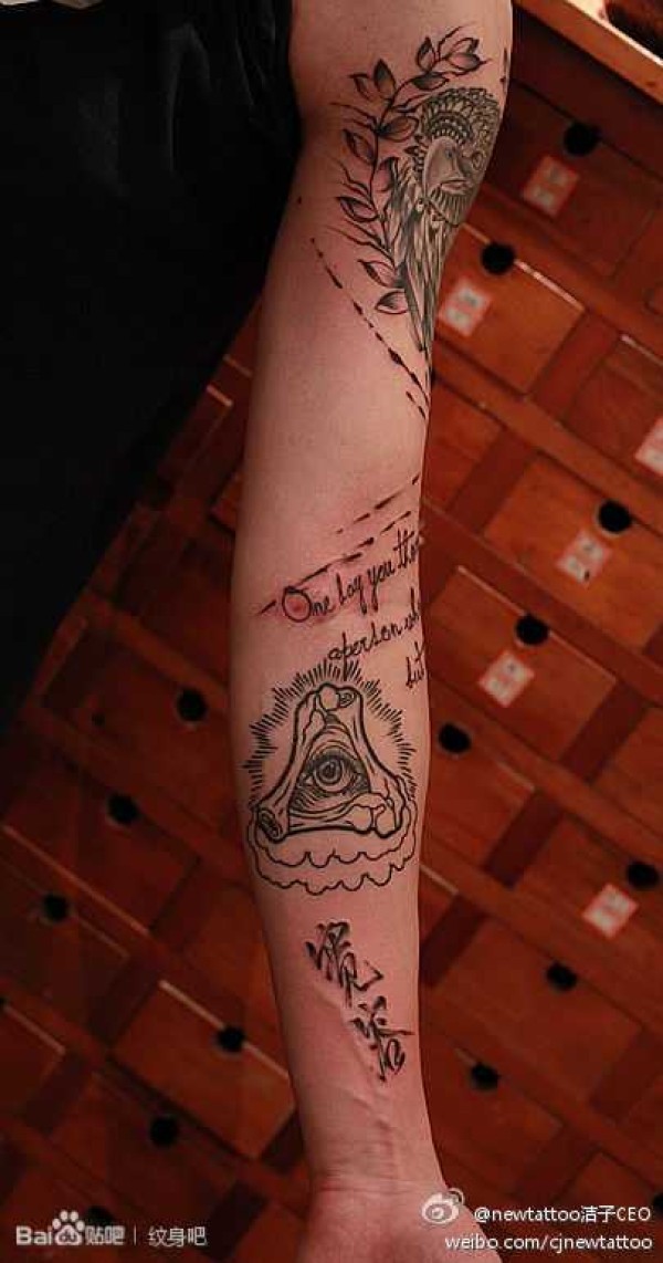 清新淡雅 北京newtattoo纹身店陈洁山水水墨纹身 (四) 70P