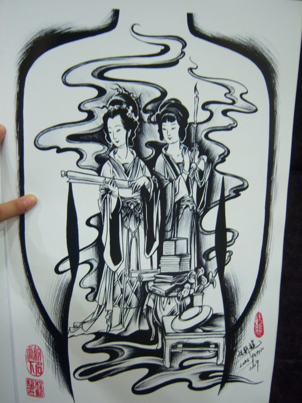 《中国仕女图》纹身手稿高清扫描图 54P