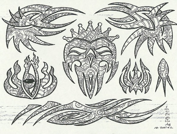 Black and Grey tattoo 黑色灰色系列纹身手稿（二）
