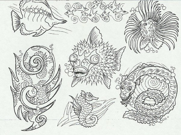 Black and Grey tattoo 黑色灰色系列纹身手稿（二）