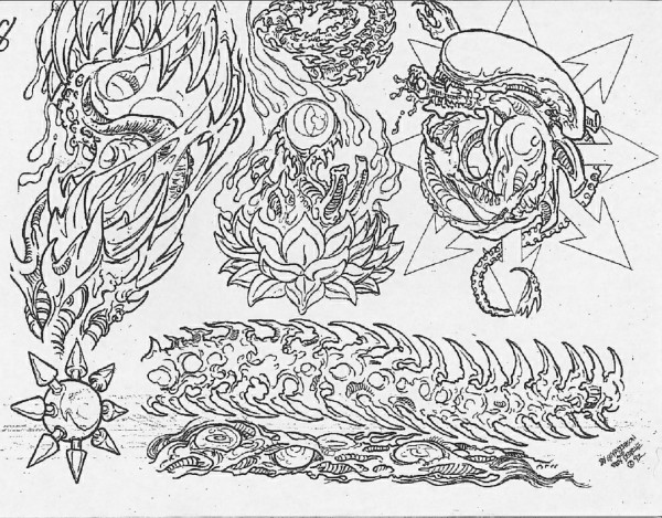 Black and Grey tattoo 黑色灰色系列纹身手稿（二）