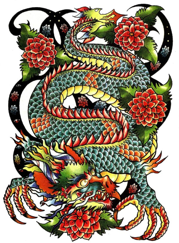Dragons tattoo 西方龙纹身手稿