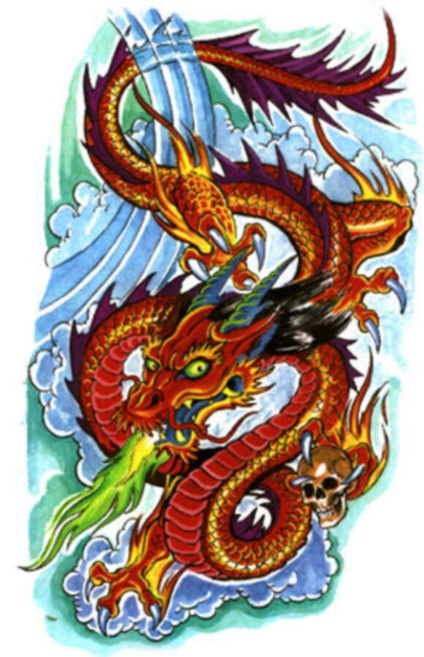 Dragons tattoo 西方龙纹身手稿