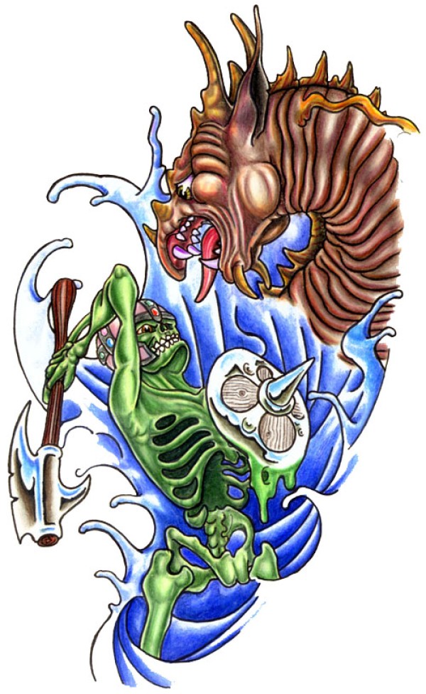 Dragons tattoo 西方龙纹身手稿