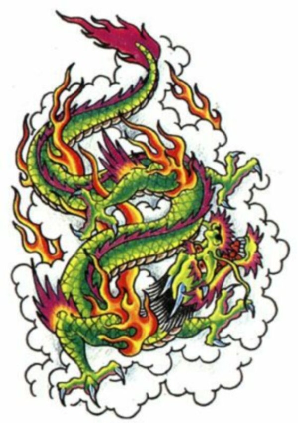 Dragons tattoo 西方龙纹身手稿