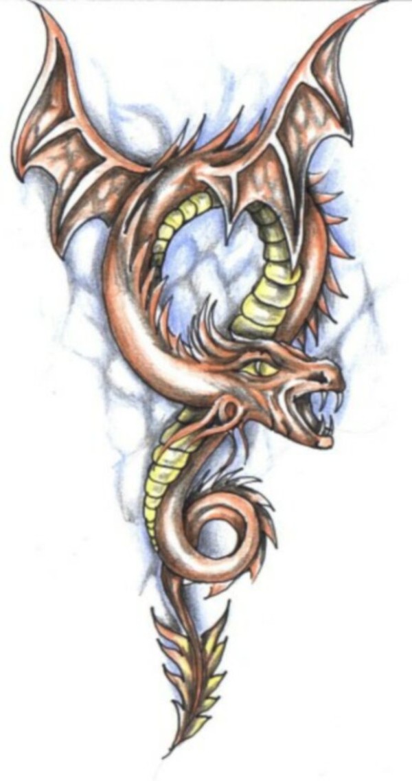 Dragons tattoo 西方龙纹身手稿