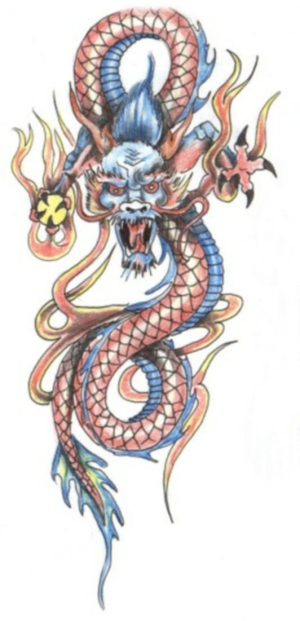 Dragons tattoo 西方龙纹身手稿