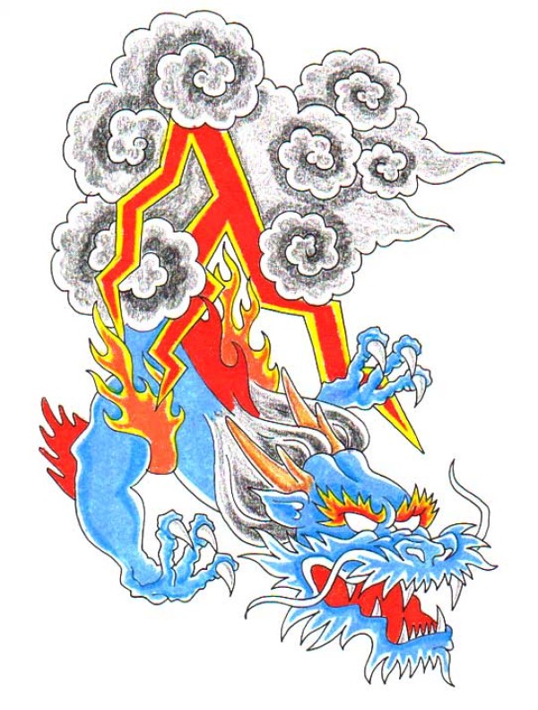Dragons tattoo 西方龙纹身手稿