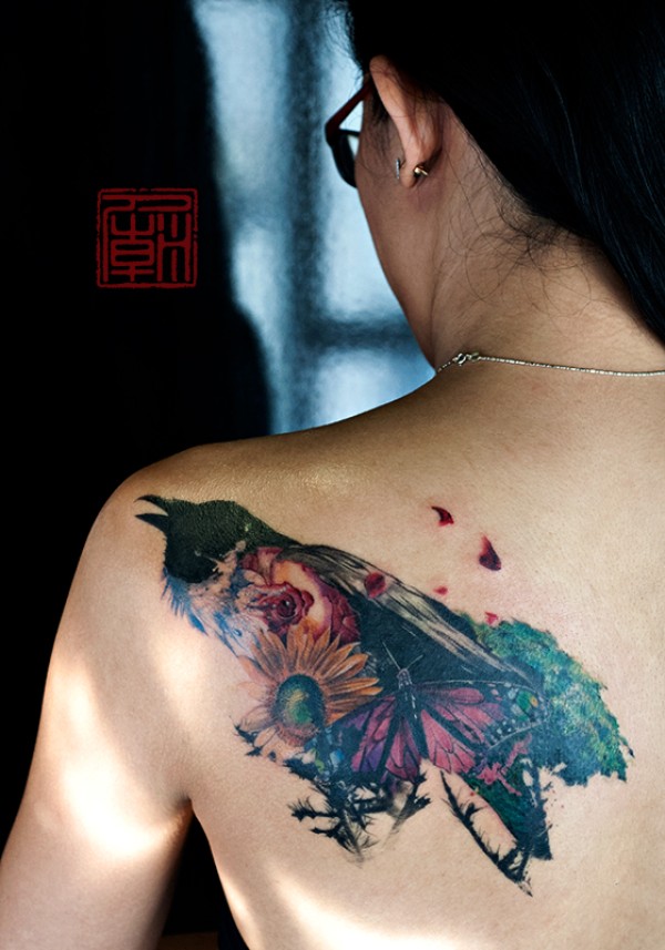 《迷幻泼墨风》亦梦亦幻的别样纹身，色彩绚丽（五）