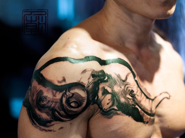 《迷幻泼墨风》亦梦亦幻的别样纹身，色彩绚丽（五）