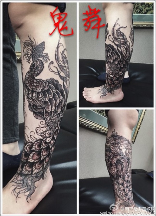根据她的疤痕 帮她设计的孔雀 历经辛苦的10几小时