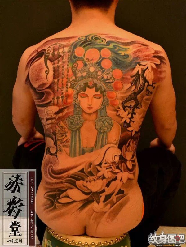 男士花旦纹身图案 满背纹身