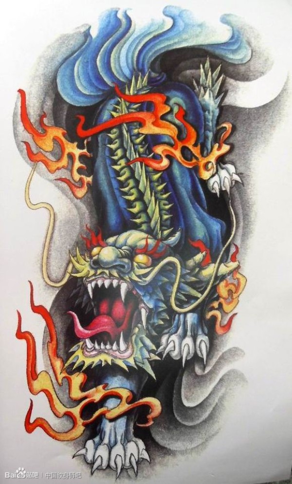 蓝色火焰麒麟手稿素材6ebR.jpg