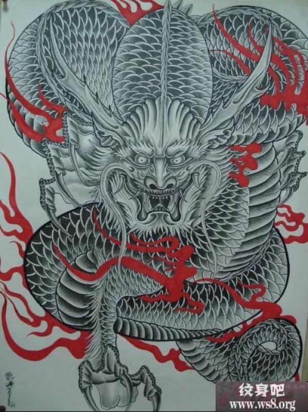 苍龙刺青手稿 图案