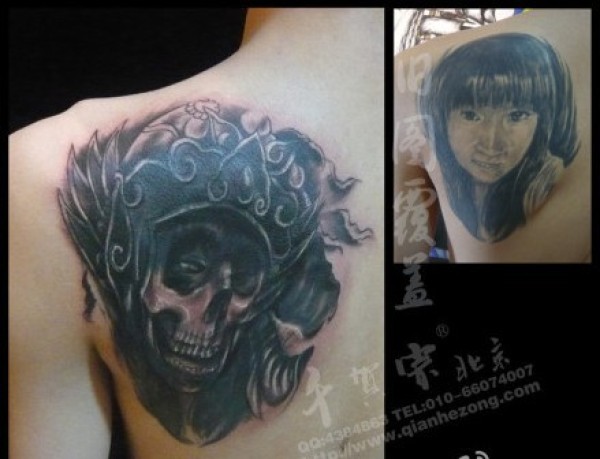很有意思的遮盖纹身作品