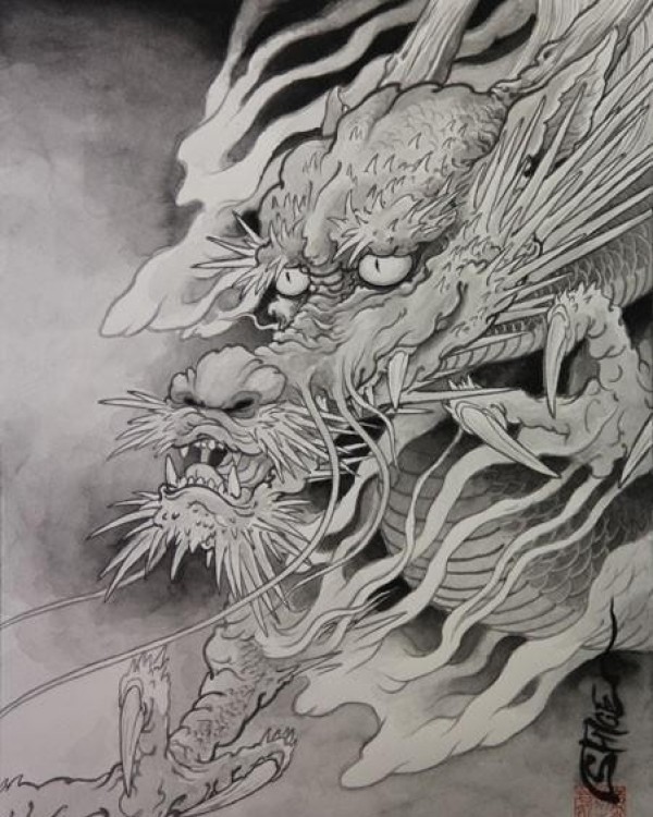 龙头纹身手稿
