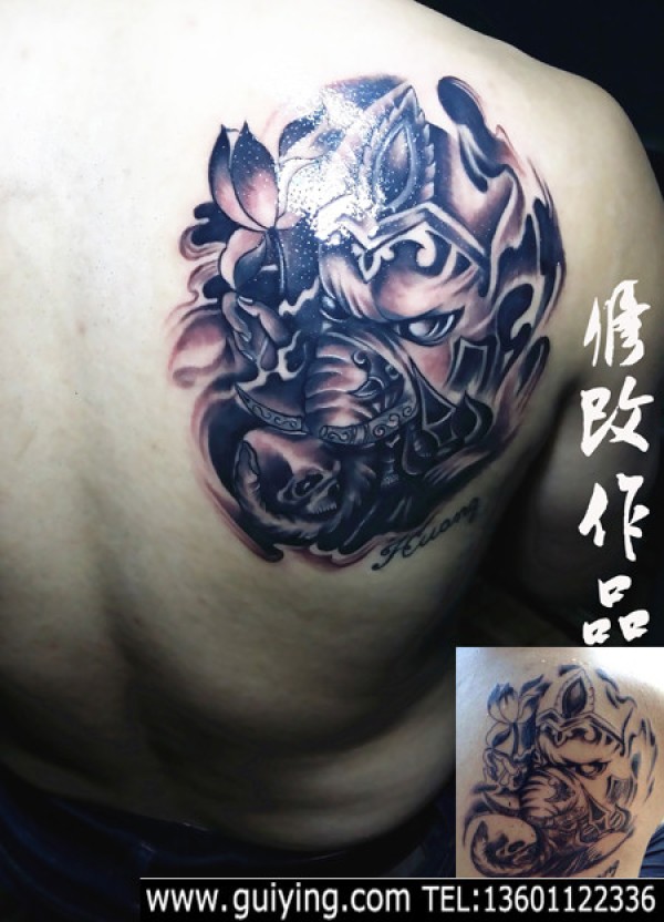 象头财神纹身图案