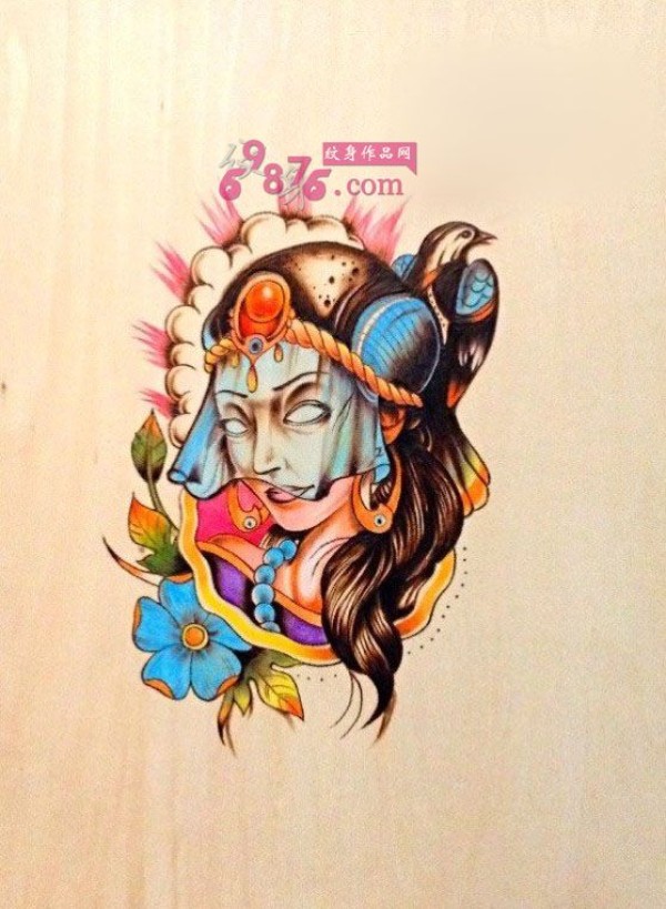 另类艺术彩色美女纹身手稿