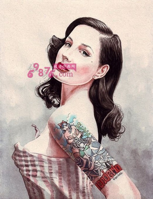 艺术明星插画纹身手稿