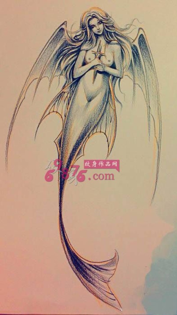 美人鱼纹身手稿