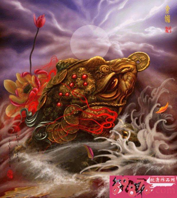 纹身手稿蟾蜍