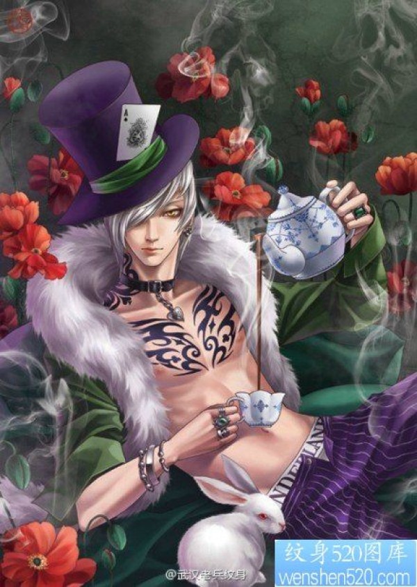一款插画图腾纹身图案