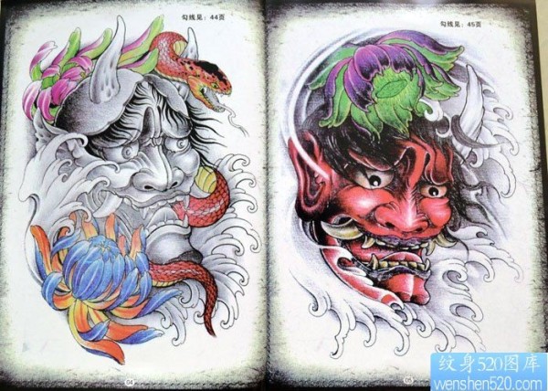 一款般若纹身手稿图案