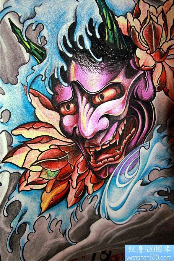 一款般若纹身手稿图案