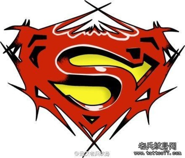 一款超人标志纹身图案