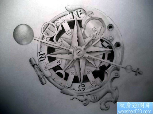 一组指南者纹身手稿图案