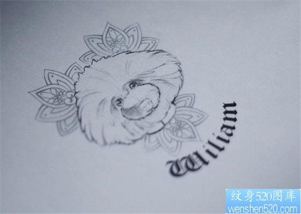 一款汪星人手稿图案