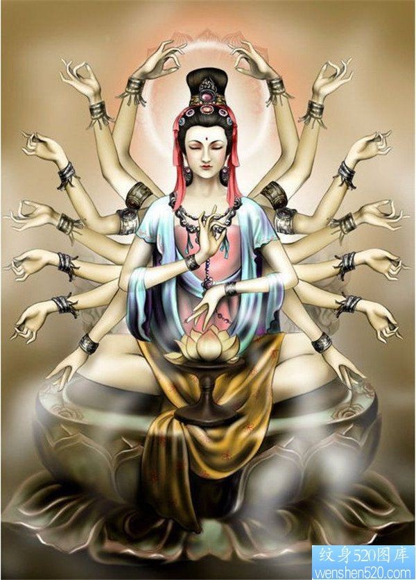 千手观音纹身手稿图案
