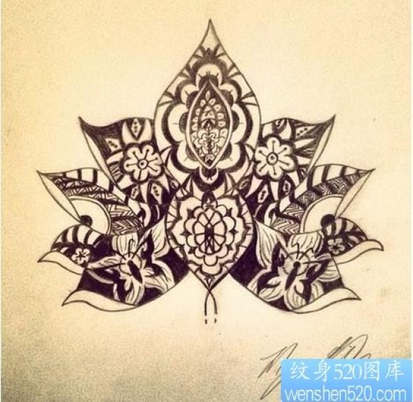 梵花纹身手稿作品