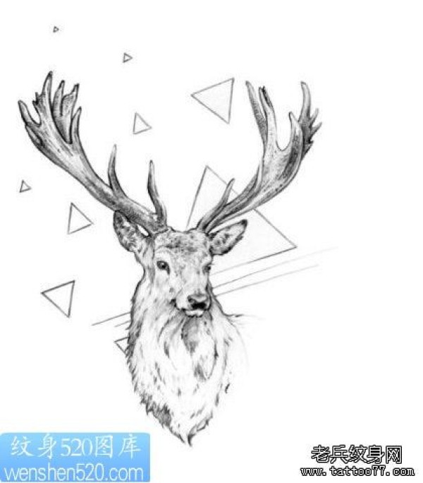 羚羊纹身手稿作品