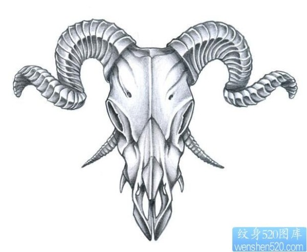 一幅羚羊纹身手稿作品
