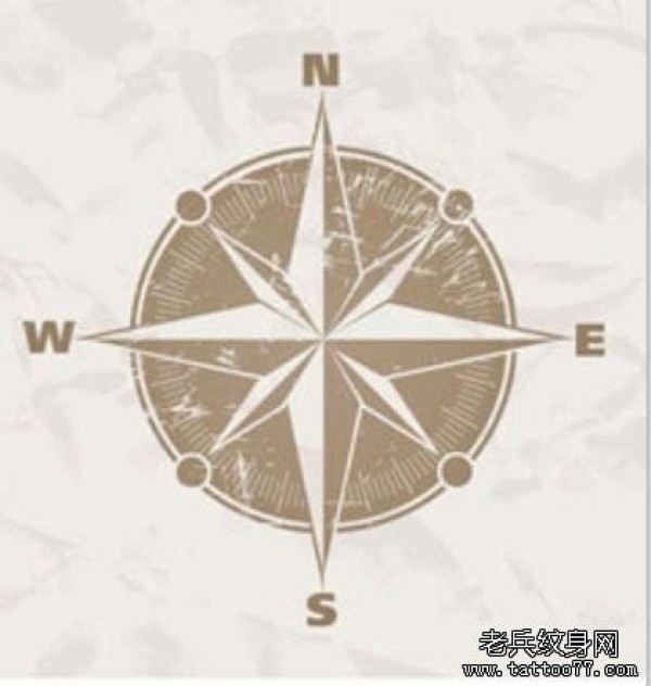 指南针纹身手稿图片