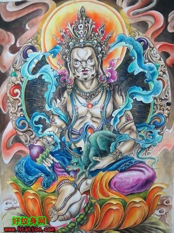 一款财神爷纹身手稿素材