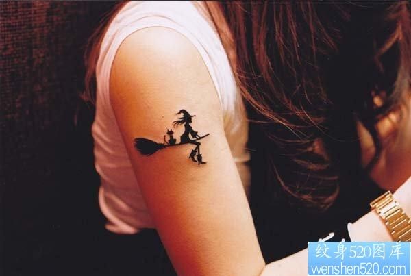 纹身图片美女手臂巫婆图腾纹身图片作品