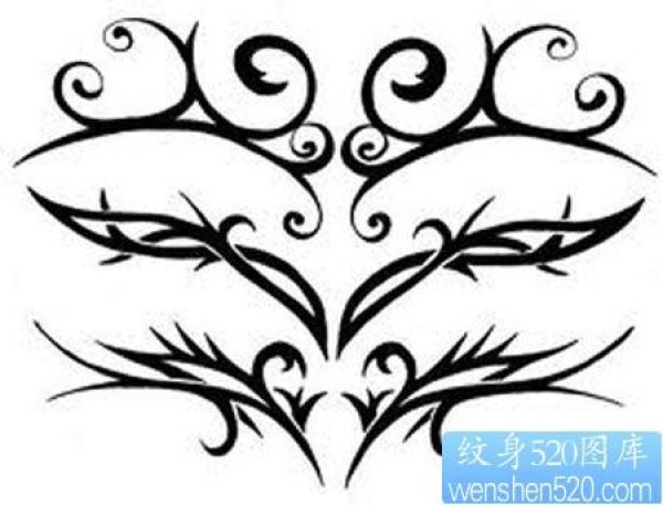 唯美性感的图腾腰花纹身图片