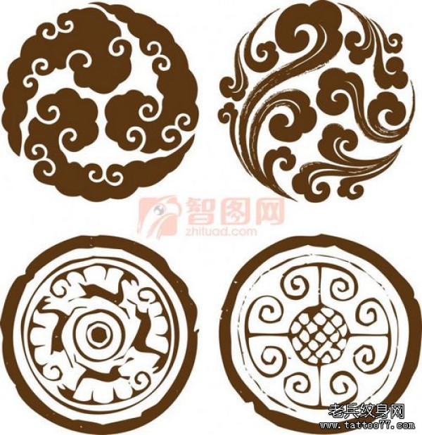 好看的图腾浮云纹身手稿