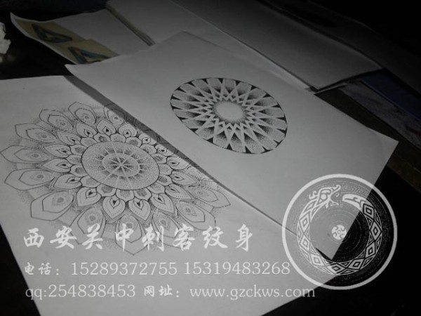 图腾设计手稿西安关中刺客纹身