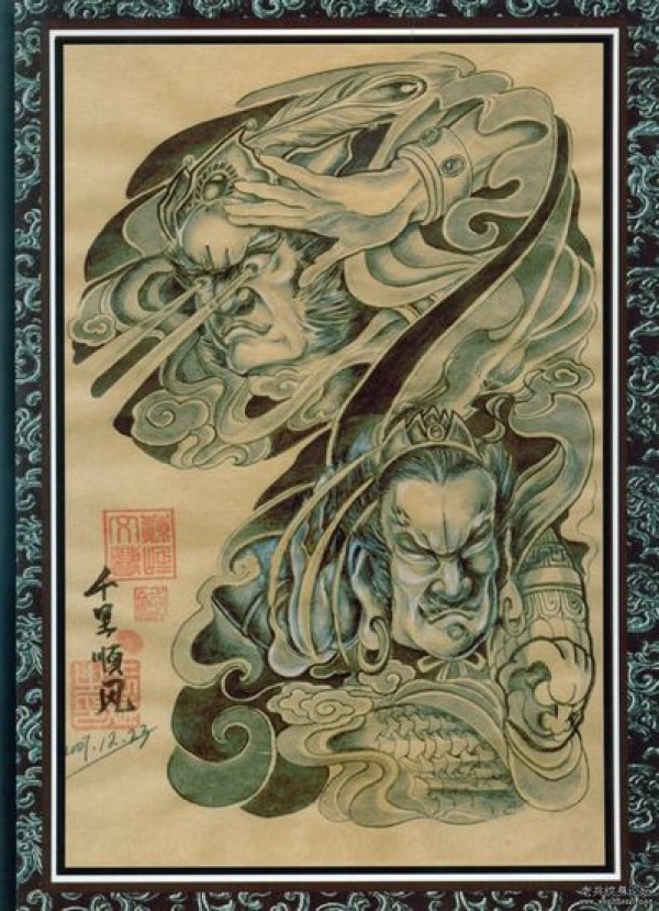 半胛纹身图案大全千里眼顺风耳半胛纹身图案