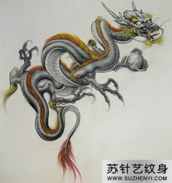 适合做披肩龙时尚纹身手稿