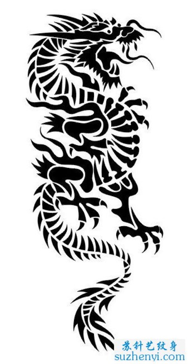 图腾龙纹身手稿