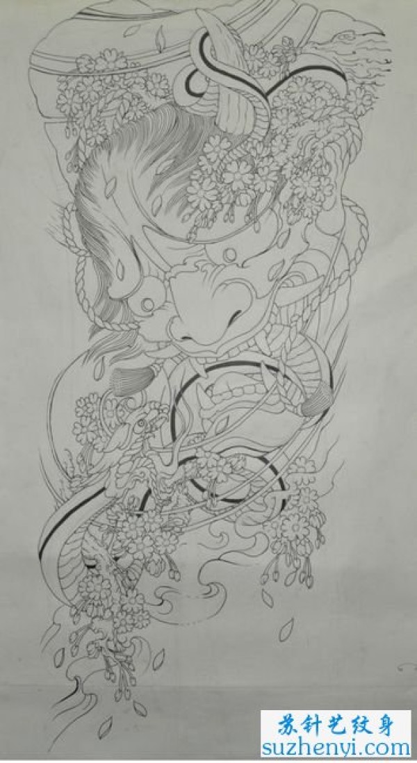 满背般若纹身手稿