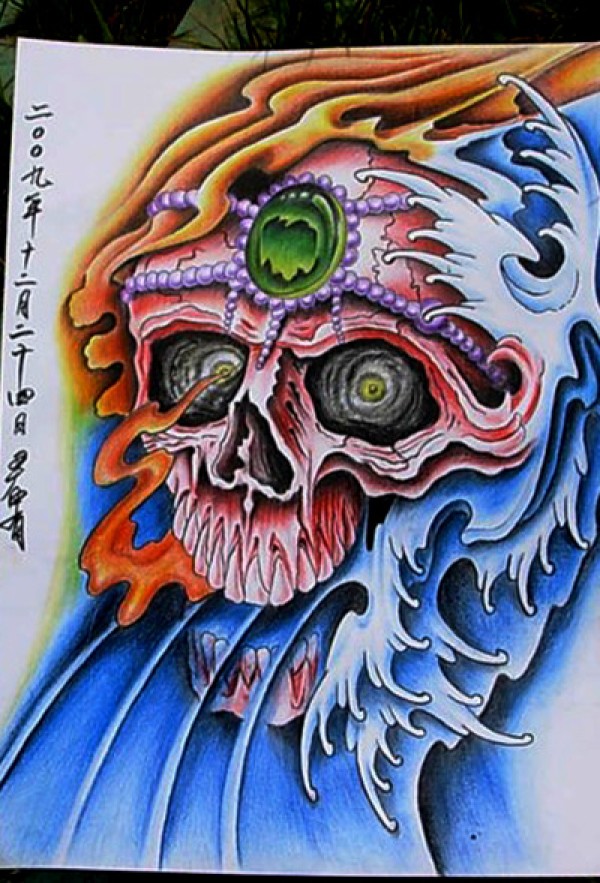 魔界手稿 彩色骷髅嘎巴啦