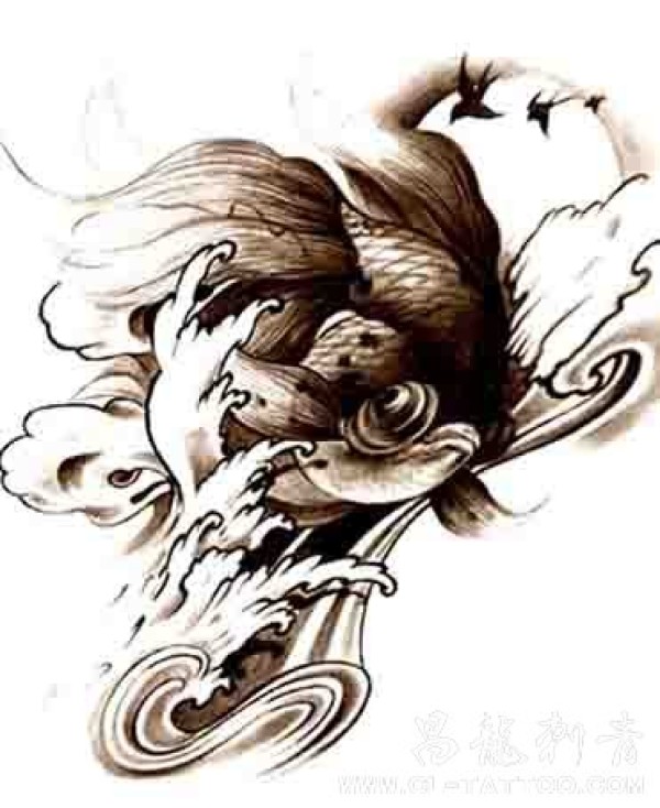 福州金鱼纹身小金鱼纹身图案鱼纹身设计_经典